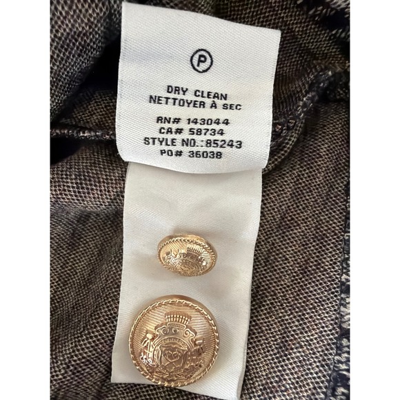 Bagatelle Cropped Houndstooth Jacket Gold Button Equestrian Blazer Size Small - Picture 12 of 12